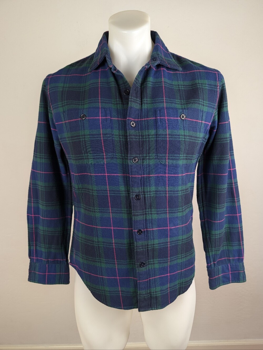 Bonobos Soft Flannel Shirt w/ Pink Accent Stripes